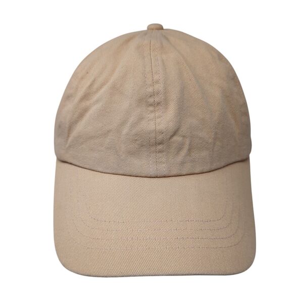 Ponyflo Ponyback Strapback Hat Tan One Size Adjustable Breathable Blank Cotton - Picture 1 of 9